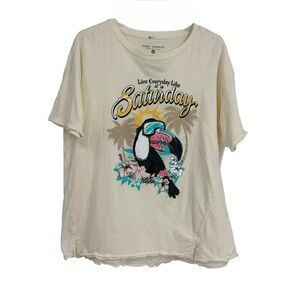 Simply Southern T-Shirt Live Everyday Like Saturday Womens Size M/L Toucan